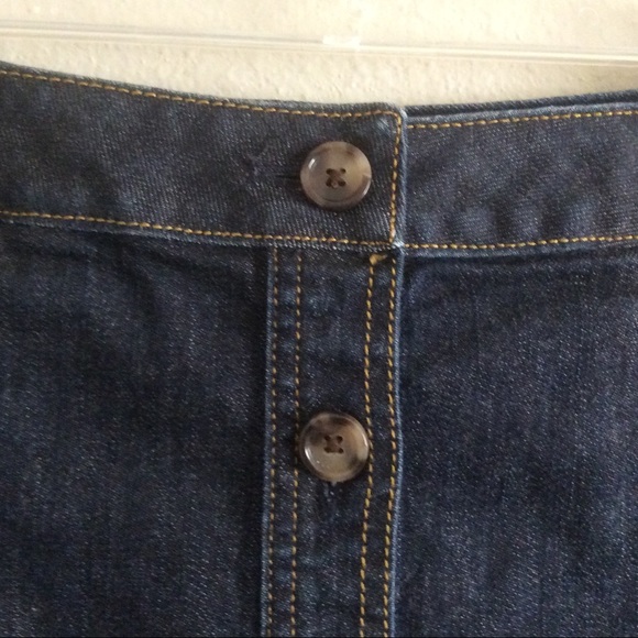 Ann Taylor | Denim Skirt A-Line Button Down - Picture 3 of 5